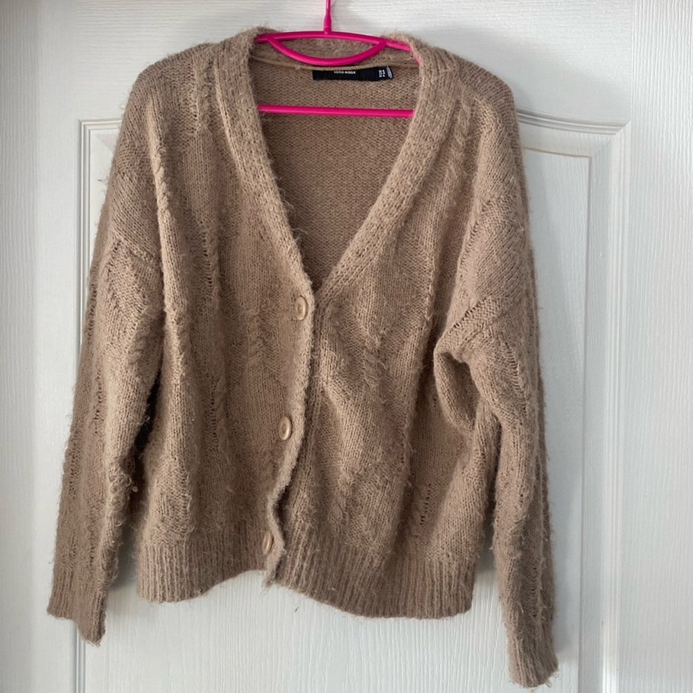 Vero Moda XL cropped (very soft!) argyle Cardigan